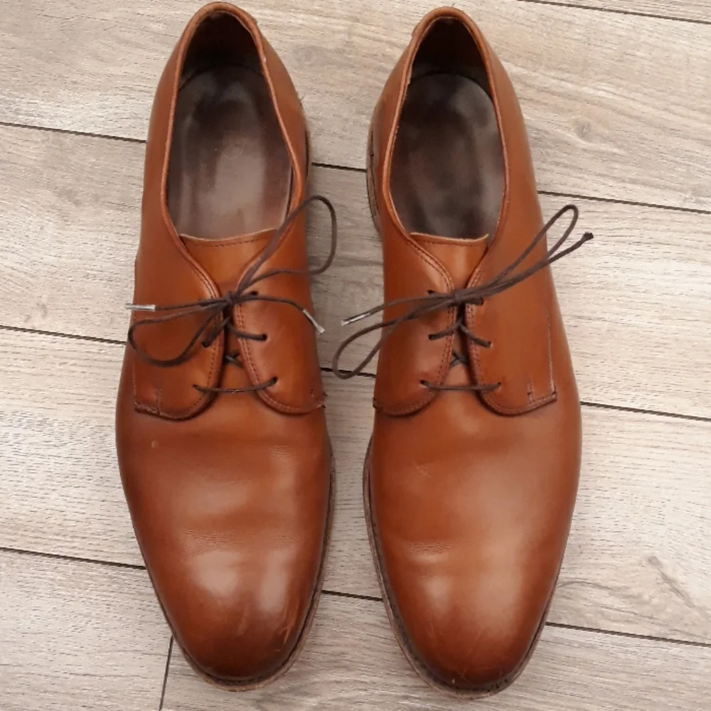ALLEN EDMONDS Thomas Town Tan Brown Leather Sz 13 D Mens Oxfords‎ Dress Shoes
